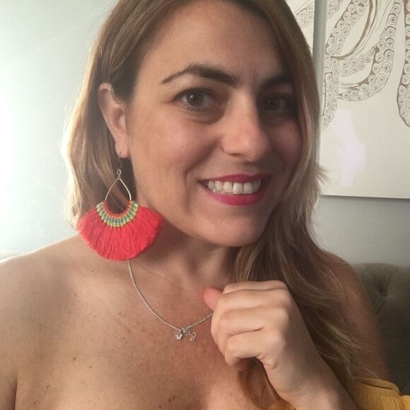 Red Tassel Earrings  - Picture 3 of 3